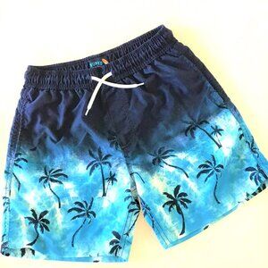 TRUNKS SURF & SWIM TIE-DYED TROICAL PALM TREE SWIM TRUNKS
